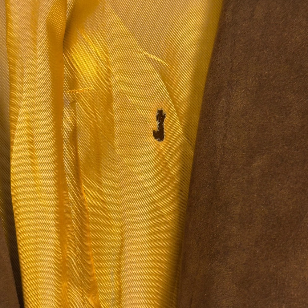 Vintage 70s Swagger Suede Blazer DuPont Quilon Brown Sport Coat Notch Lapel 42 - Picture 9 of 14